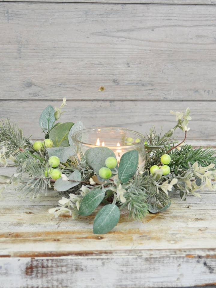 Anillo de vela Winter Frost de 4,5 in para venta al por mayor de Wholesale Home Decor