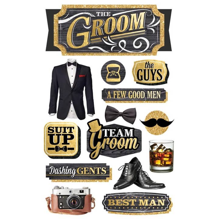 Paper House Productions - Wholesale Sticker - Groom Dimensional Sticker