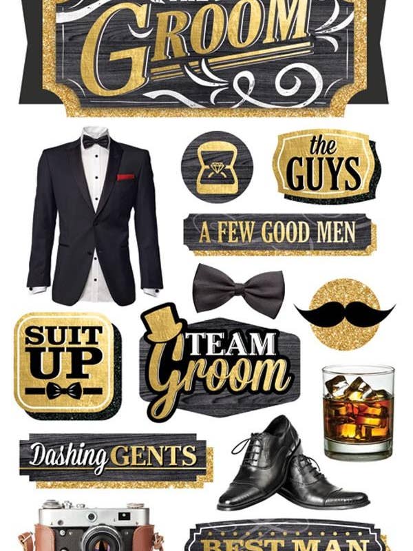 Groom Dimensional Sticker for engroshandel hos Paper House Productions