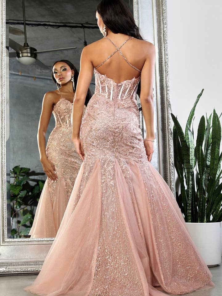 LA Merchandise - Wholesale Gown - Women's - LA8059 Corset Embroidered Prom Mermaid Evening Dress5