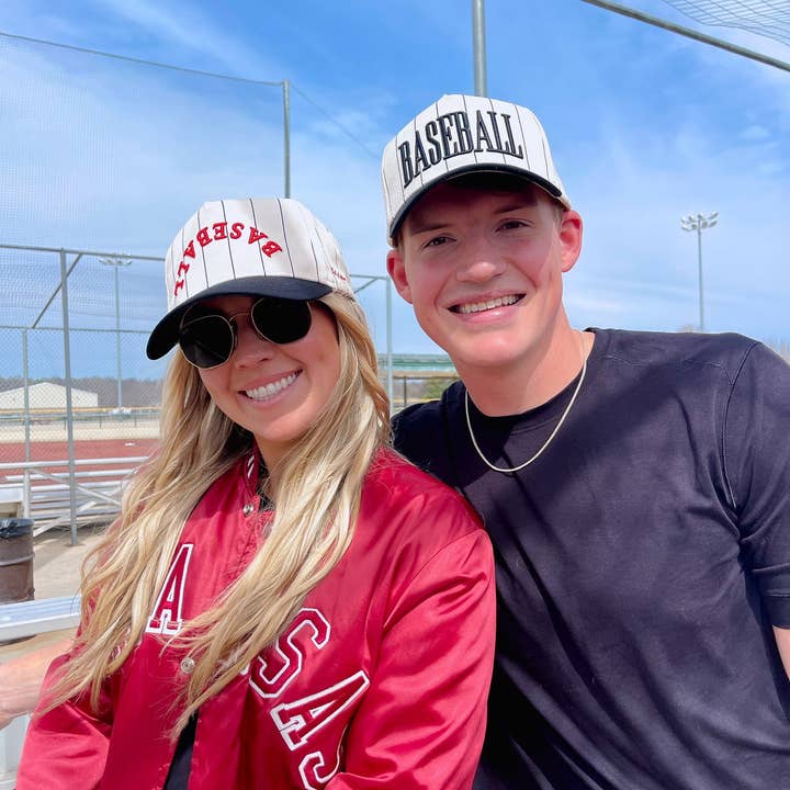 KENZKUSTOMZ - Wholesale Trucker Hat - Women's - BASEBALL - Red on Black Stripe Vintage Hat6