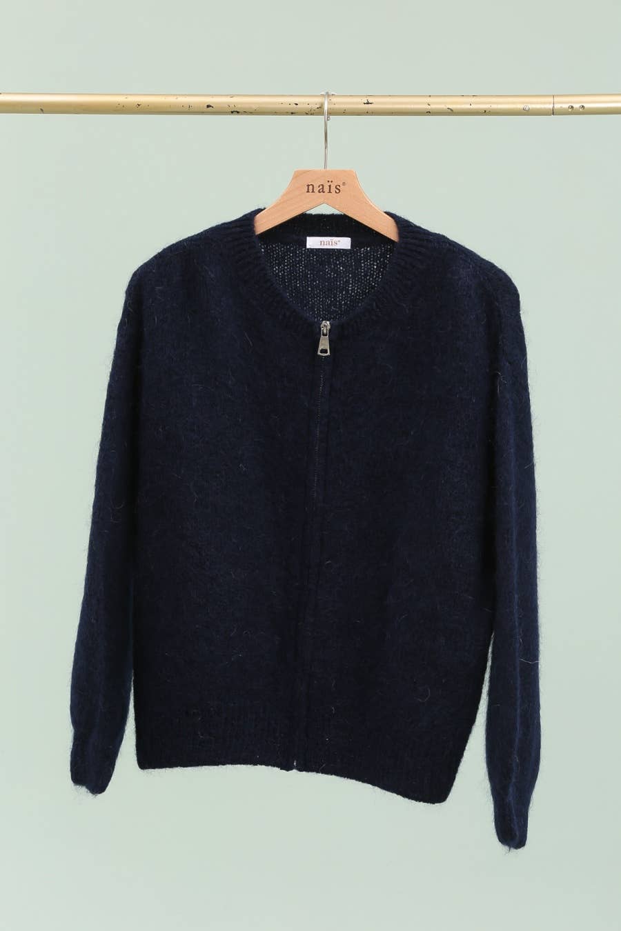 NAÏS PARIS - Vente Cardigan – femme - Cardigan col rond zippé en mohair et laine2