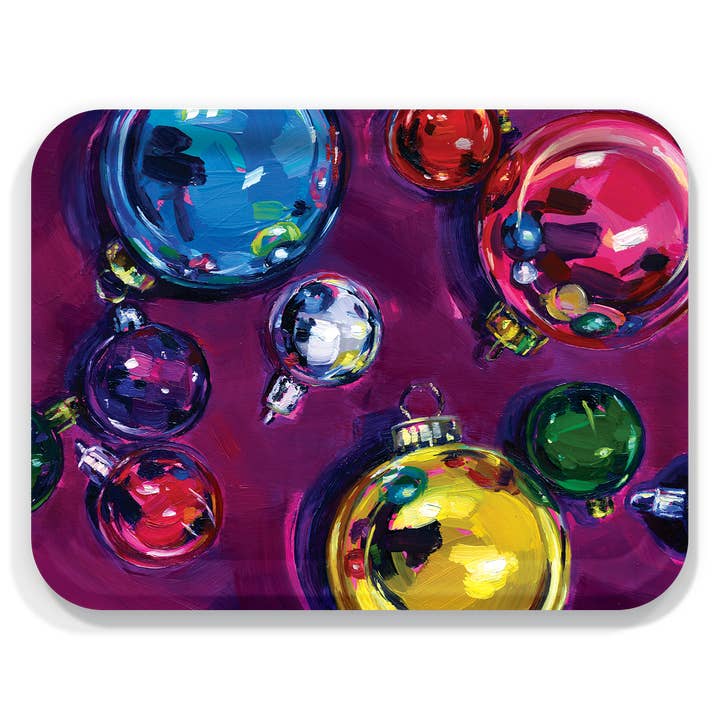 Ornaments Holiday Serving Tray by Alyssa Watters for wholesale by Trays4Us