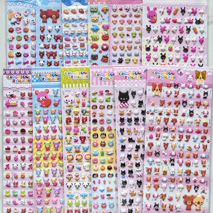 11018 Mini Puffy Assorted Stickers-12 for wholesale by BCmini