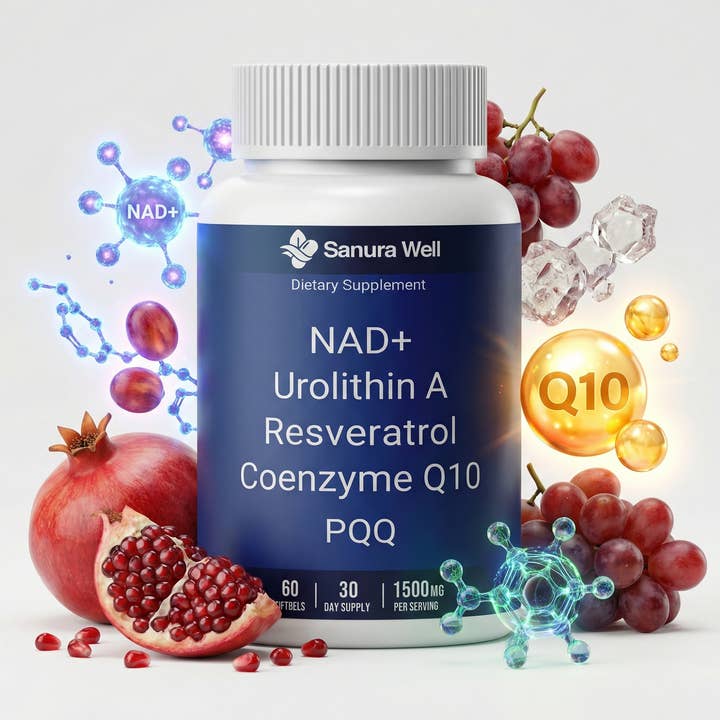 NAD+ with Urolithin A, Resveratrol, Coenzyme Q10 & PQQ for wholesale by SANURA WELL