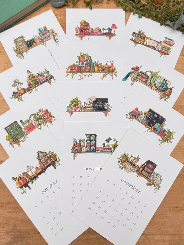 2026 Whimsical Shelves Calendar for wholesale by Lizzy Gass