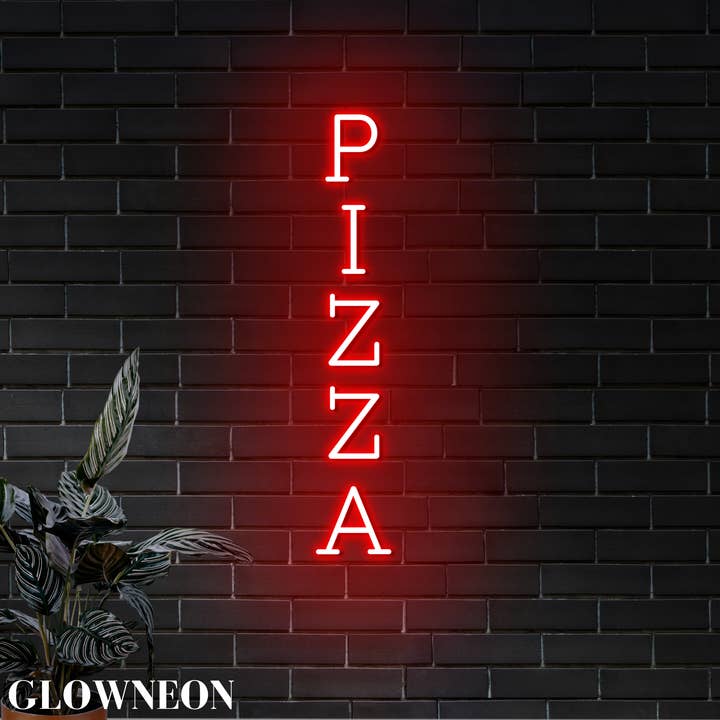 Arte de Parede Neon com Logótipo de Restaurante de Pizza, Letreiro de Pizzaria Italiana por atacado de Glow Neon