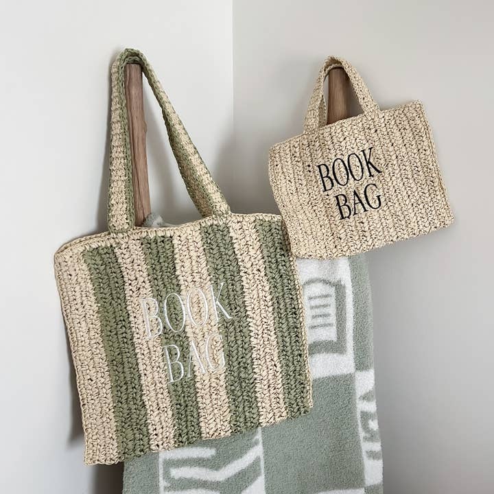 Straw Book Bag for wholesale by The Bookish Goods