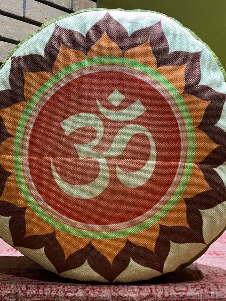 Om Lotus Flower Mediation Cushion for wholesale by Katmandu Trading Co.