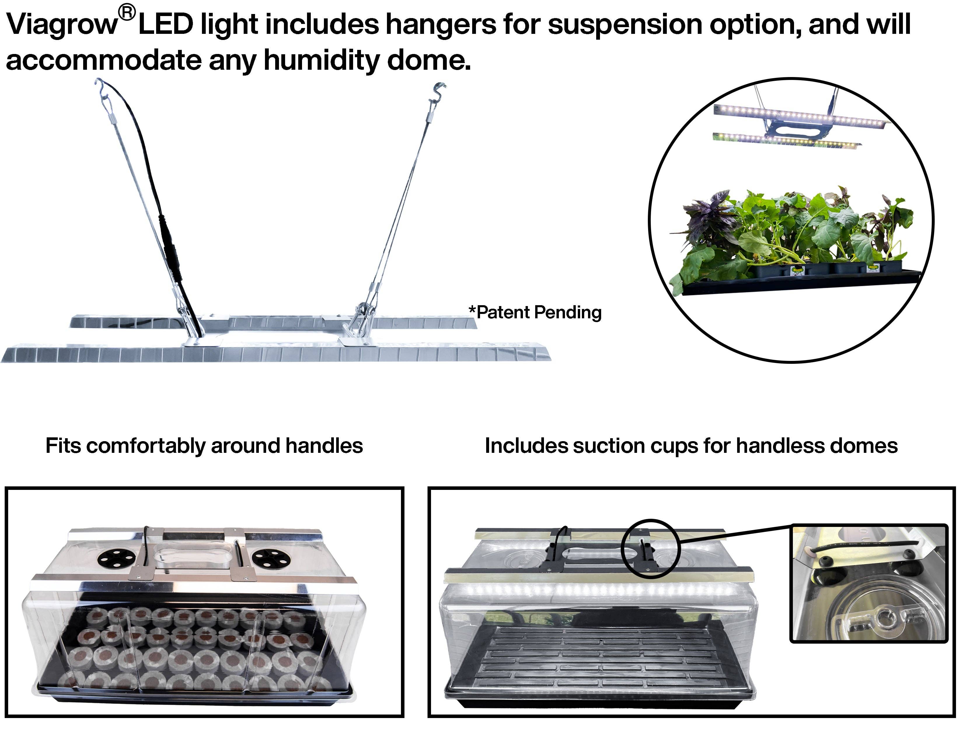 Viagrow - Wholesale Planting/potting soil - Viagrow Seedling Station Kit with LED Grow Light, Propagation Dome 4x Durable Propagation Tray4
