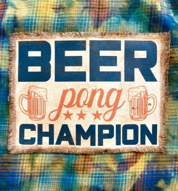 Jana's Flannels - Wholesale Button Down Shirt - Unisex - "BEER PONG CHAMPION" FLANNEL SHIRT (#93)