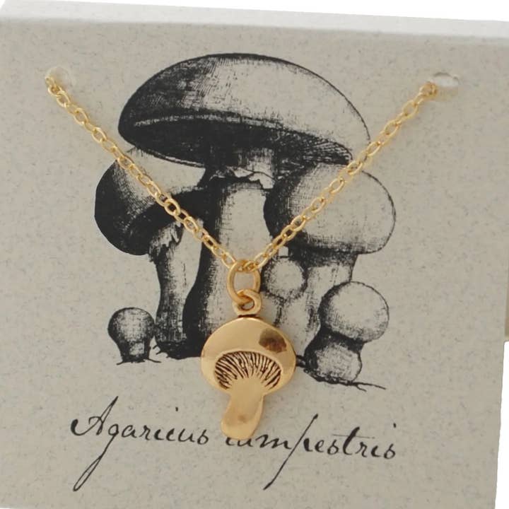 Semaki & Bird - Vente Colliers à pendentif - Collier Champignon Or Histoire Naturelle0
