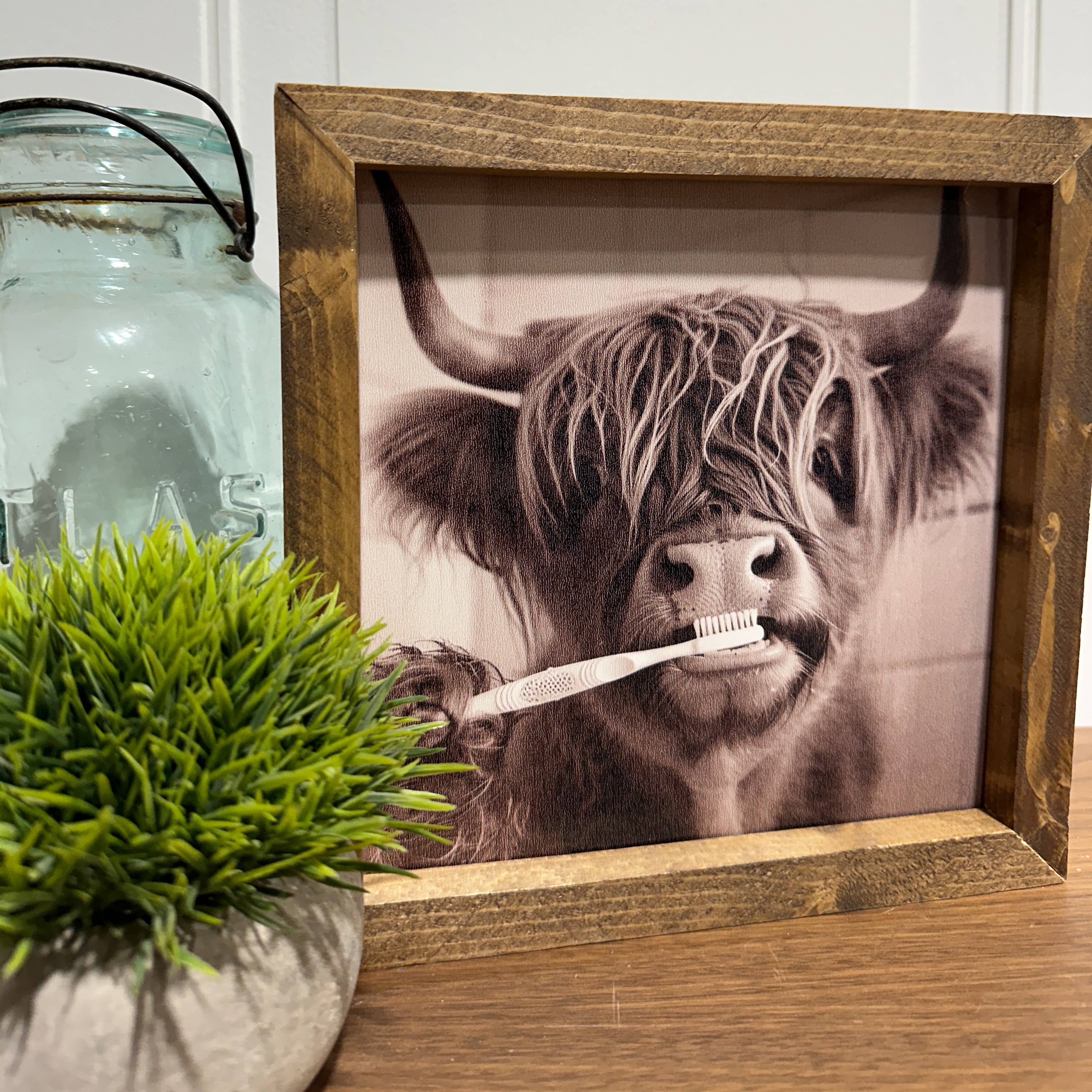 The Broken Board – Engroshandel Kunsttryk – Sjov ko børster tænder4