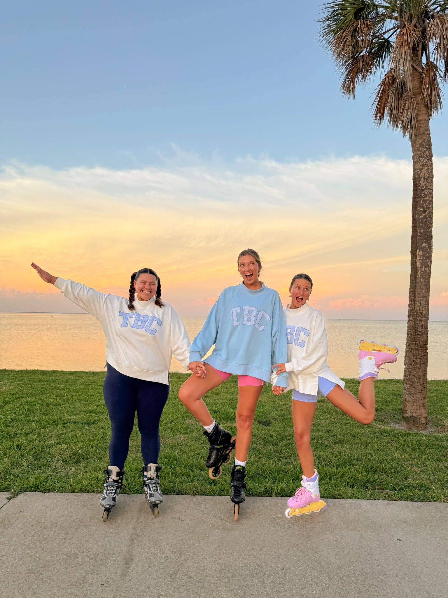 The Beach Club - Wholesale Sweatshirt - Women's - Blue TBC Mockneck2