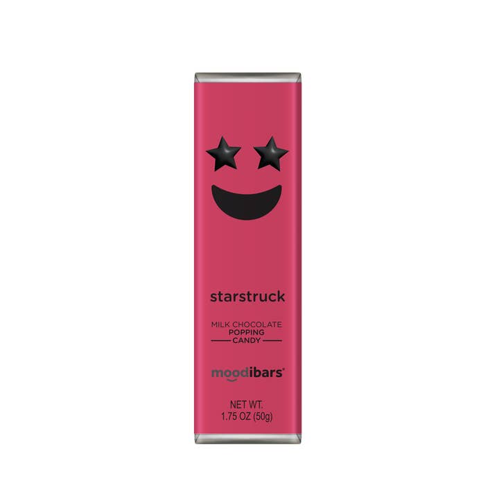 Astor Chocolate Corp. - Wholesale Chocolate Bar - Moodibars STARSTRUCK Milk Chocolate Popping Candy 1.75oz bar