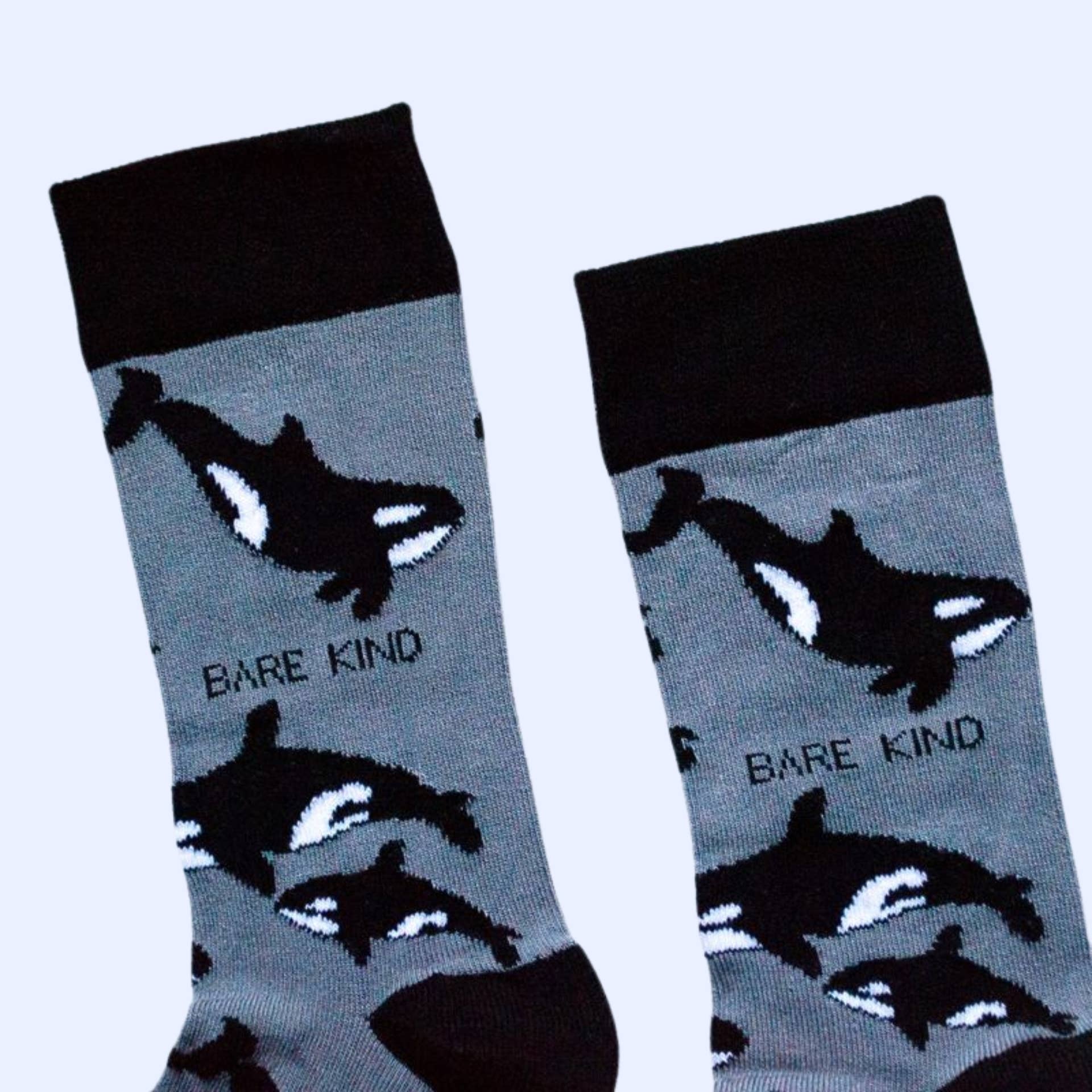 Bare Kind Socks – Großhandel Socken - Unisex – Orca-Socken | Bambussocken | Graue Socken | Ozeansocken2