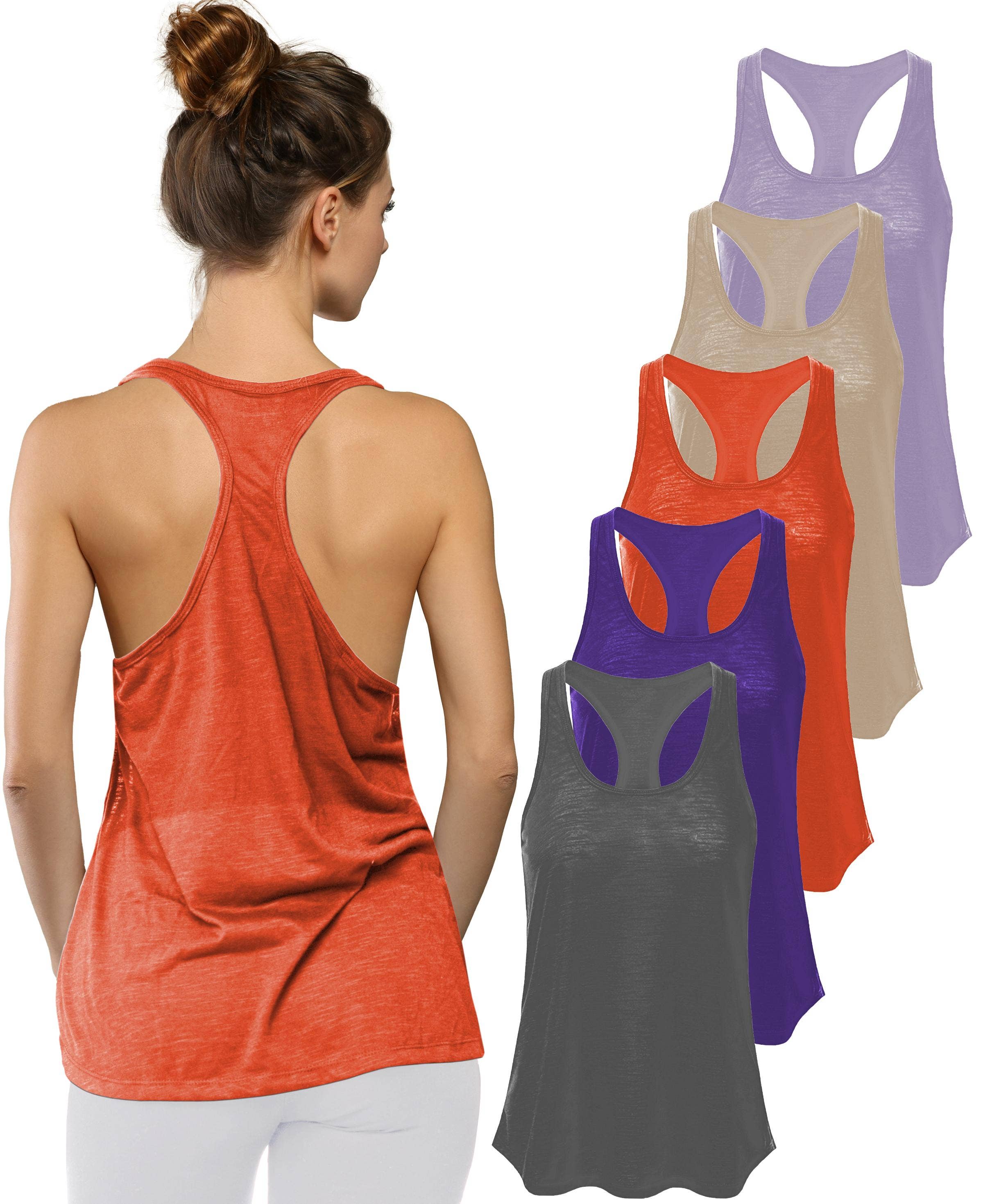 I-Wear Brands – Engroshandel Tanktop – Kvinder – 5 Pack Kvinder Svømmetøj Poly-Slub Udbrændthed Tank Top7