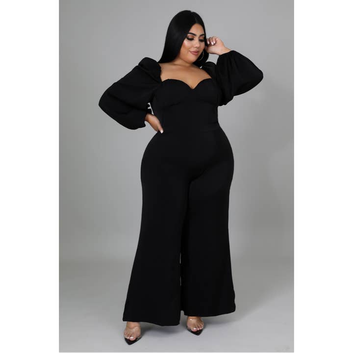 Stay Ready Jumpsuit (Zwart) voor wholesale door Detroit Coiture