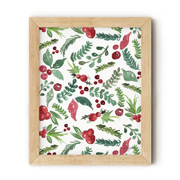 Holiday Pine & Berries - Décoration murale de Noël pour la vente par KelseyMDesigns