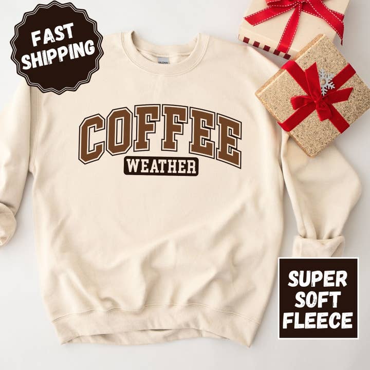 ChubbyBubbyBear - Wholesale Graphic Sweatshirt - Women's - Coffee Weather Crewneck Sweatshirt5