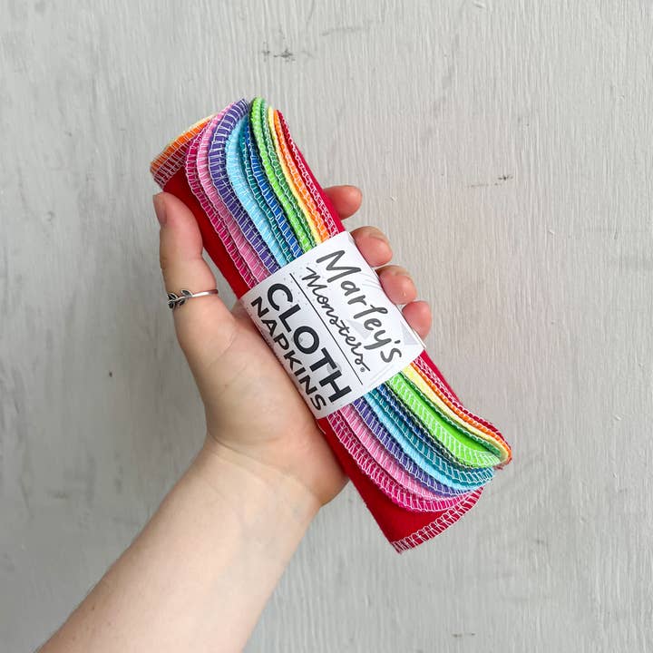 Marley's Monsters – wholesale Dinner & cloth napkin – Small Cloth Napkins: 12 Pack - Rainbow and Color Mixes