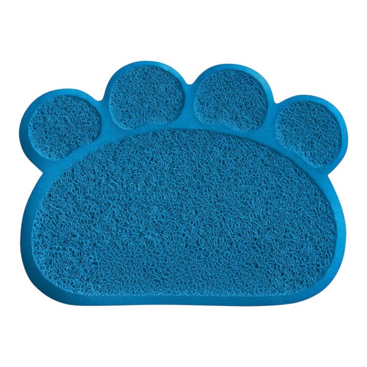 Archstone Pet Bowl Dining Mat - Blue, Pawprint Shape for wholesale by Archstone Collections