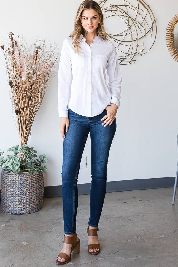 HEIMISH - Wholesale Button Down Shirt - Women's - KT083-2 LONGSLEEVE COLLAR SHIRT FRONT BUTTON CLOSURE10