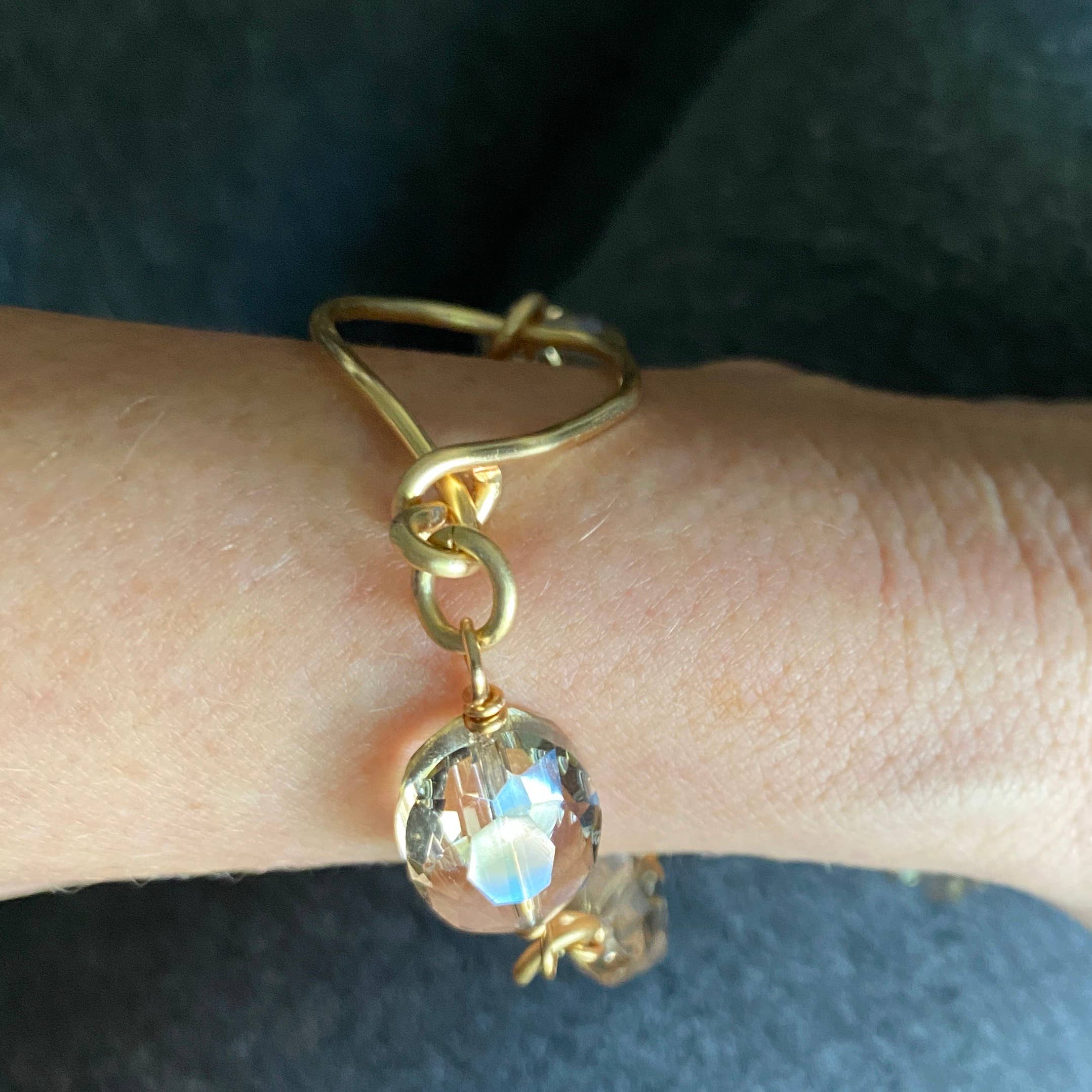 Marble Designs Jewelry – wholesale Berlockarmband – Guld kristall armband hamrade Hoop Connector7