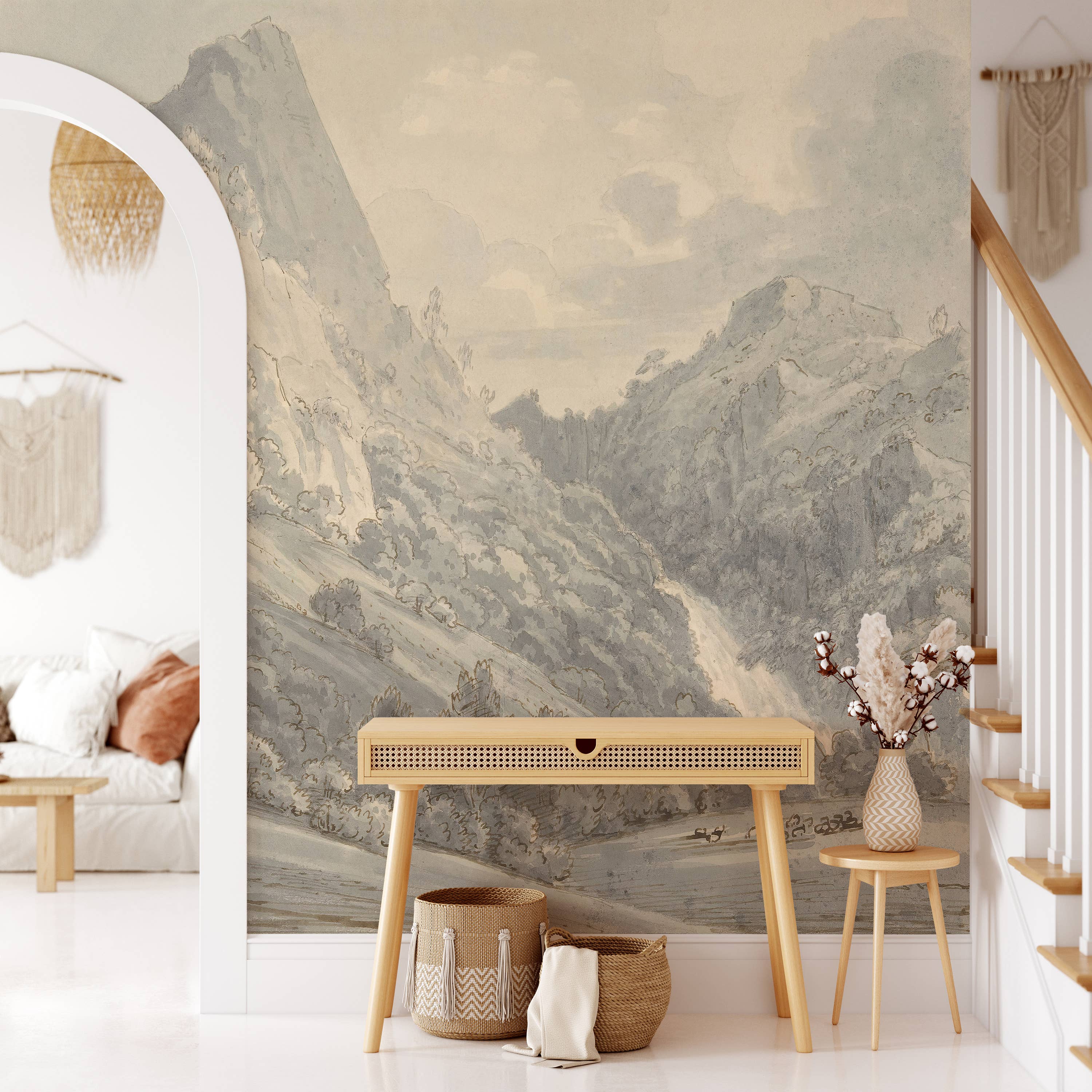 SimurgWallArts - Wholesale Wallpaper - Vintage Landscape Wallpaper,Forest Peel and Stick Wall Mural1