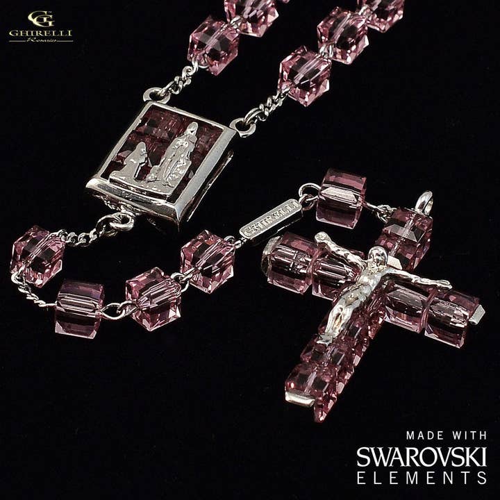 Swarovski® Kristall und Sterling Silber kostbarer Rosenkranz für den Großhandel von Ghirelli Rosaries