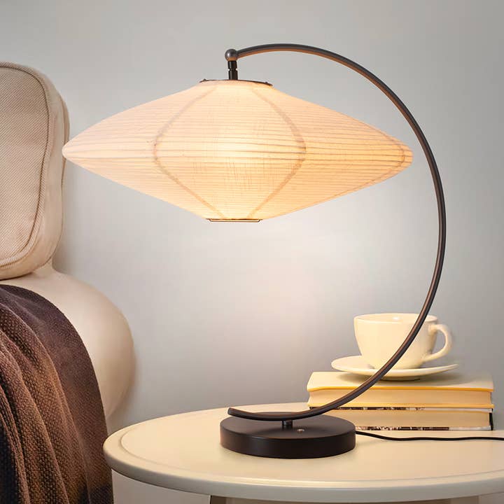 Table Lamp Roswell 23" Black Linen Shade Marble for wholesale by Nova of California