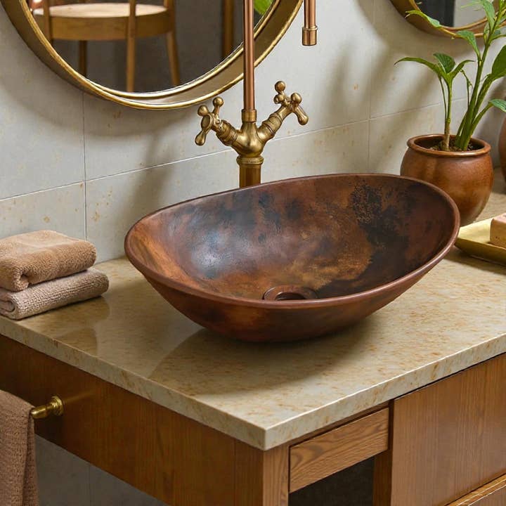 Lavello in rame per cucina per la vendita all'ingrosso da parte di AtlasPerles