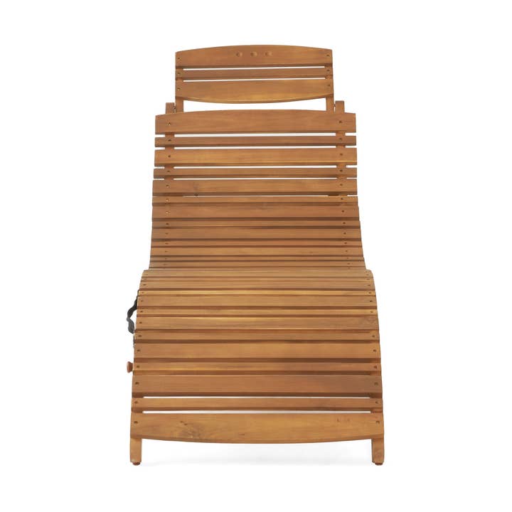 HOMYCASA DESIGN INC - Wholesale Chaise Lounge - Outdoor Wood Folding Chaise Lounge, Brown0