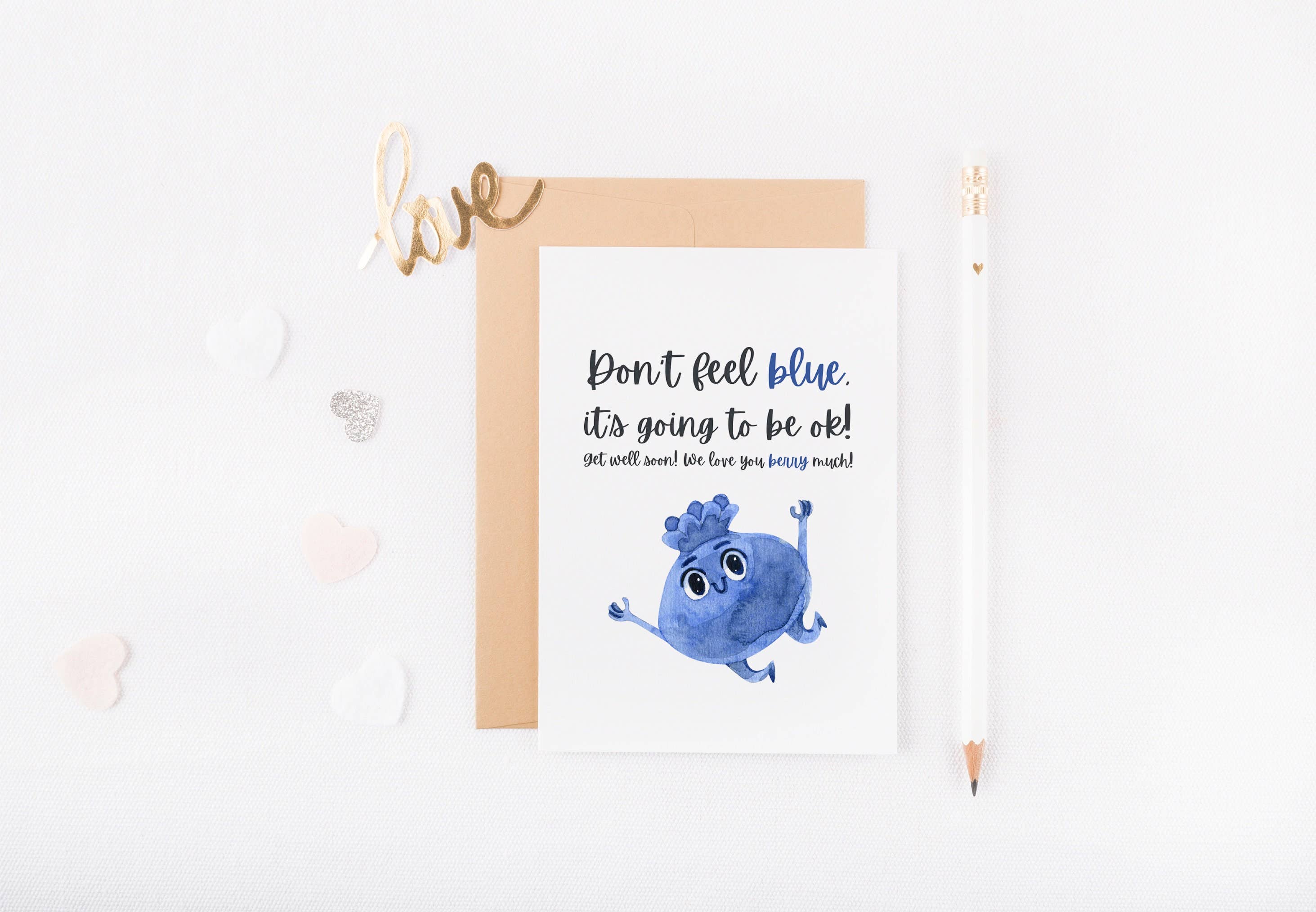 Wholesale Don't feel blue, it's going to be ok! - Pun get well soon for  your store - Faire