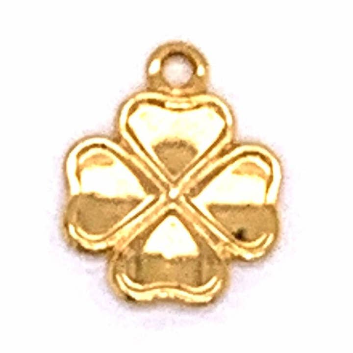 Gold Filled Clover Charm, Four Leaf Clover, Quatrefoil Charm for wholesale by The Bead Bazaar
