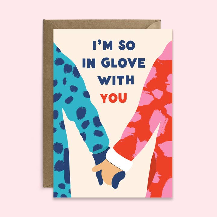In Glove With You | Valentine's Day Card | Anniversary Card for wholesale by Tikkled Pink