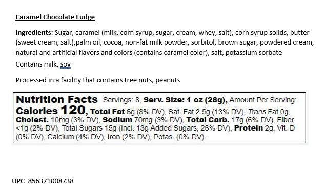 Valley Fudge & Candy - Wholesale Fudge - Caramel Chocolate 1/2 lb. Fudge Bar2