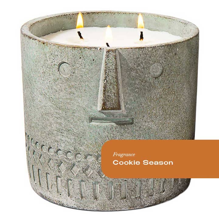 Cookie Season Stone Face Candle 27oz for wholesale by Plant Based Candles