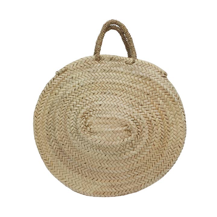 Boheemse handtas van palmblad met handvatten, rieten tas voor wholesale door ZocoChic