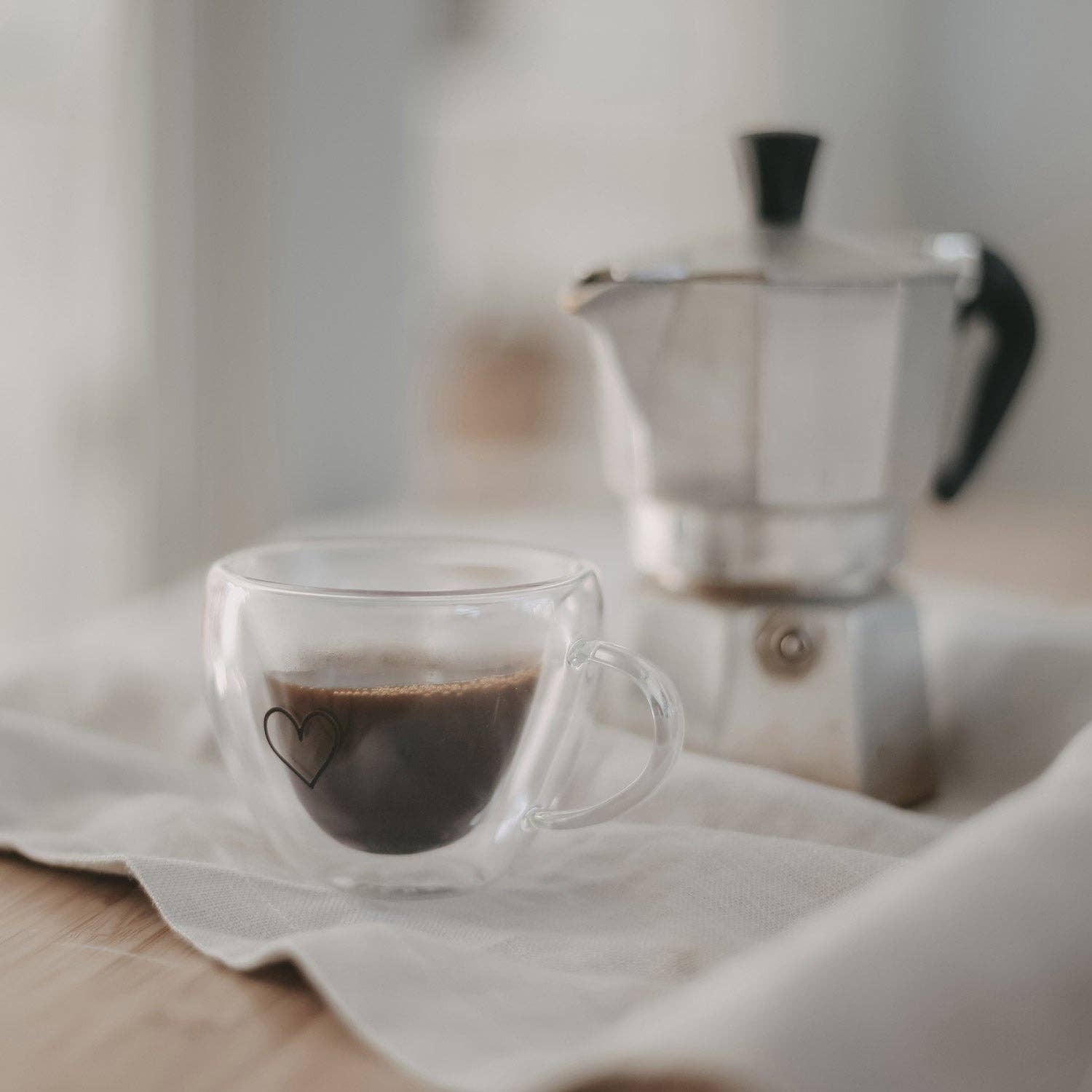 Eulenschnitt - Wholesale Drinking Glass/Cup - Double-Walled Heart Cup Heart 50ml (PU = 6 pcs)5