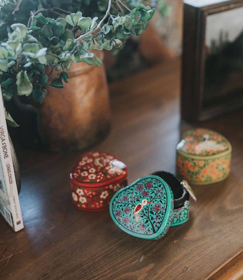 Matr Boomie Fair Trade - Vendita all'ingrosso Scatole decorative - Set di 6 Scatole in Cartapesta Paradise Hearts - Assortite2