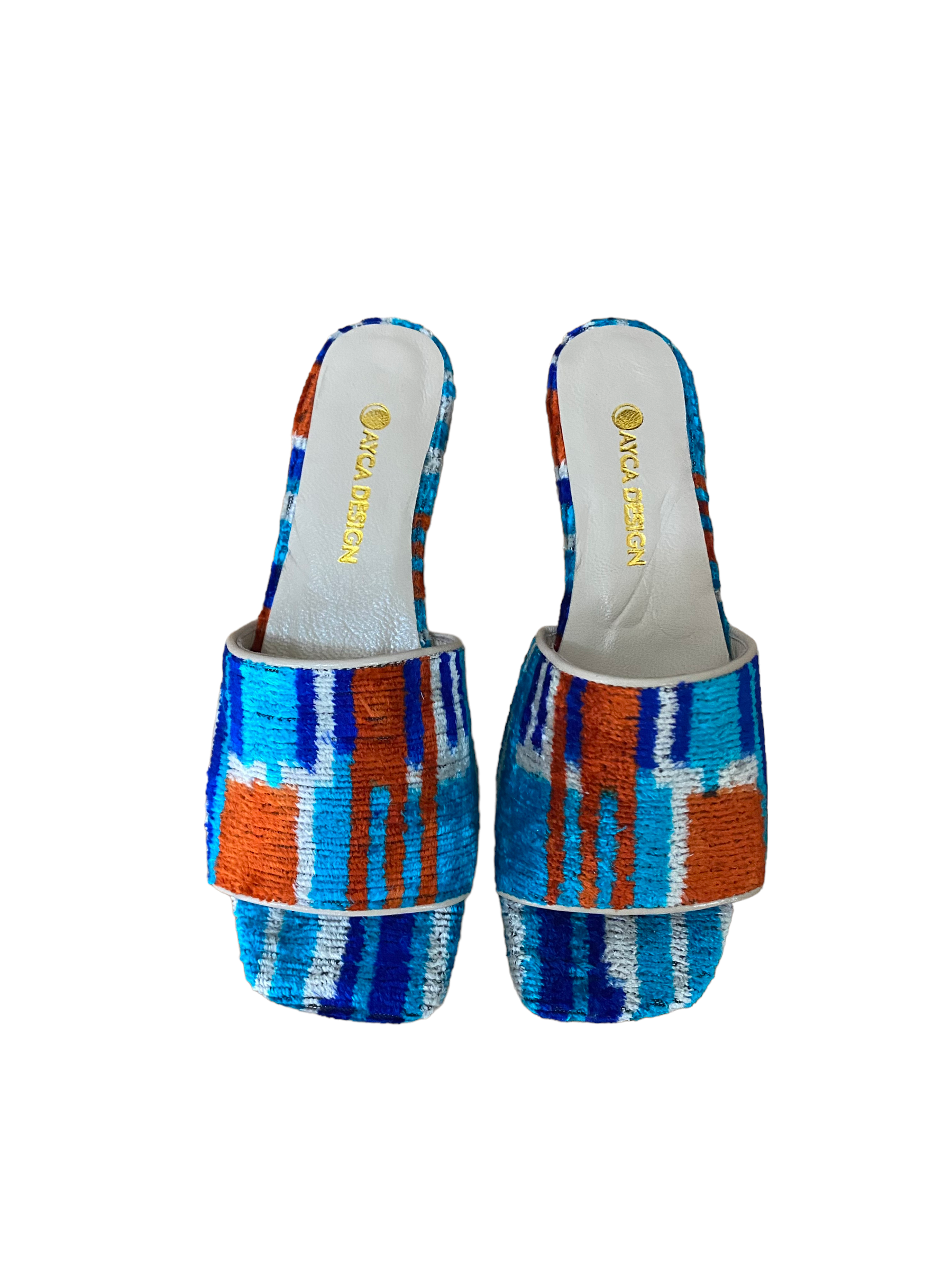 AYCA DESIGN - Wholesale Sandals - Women's - Silk Velvet Ikat Square Toe Slide0