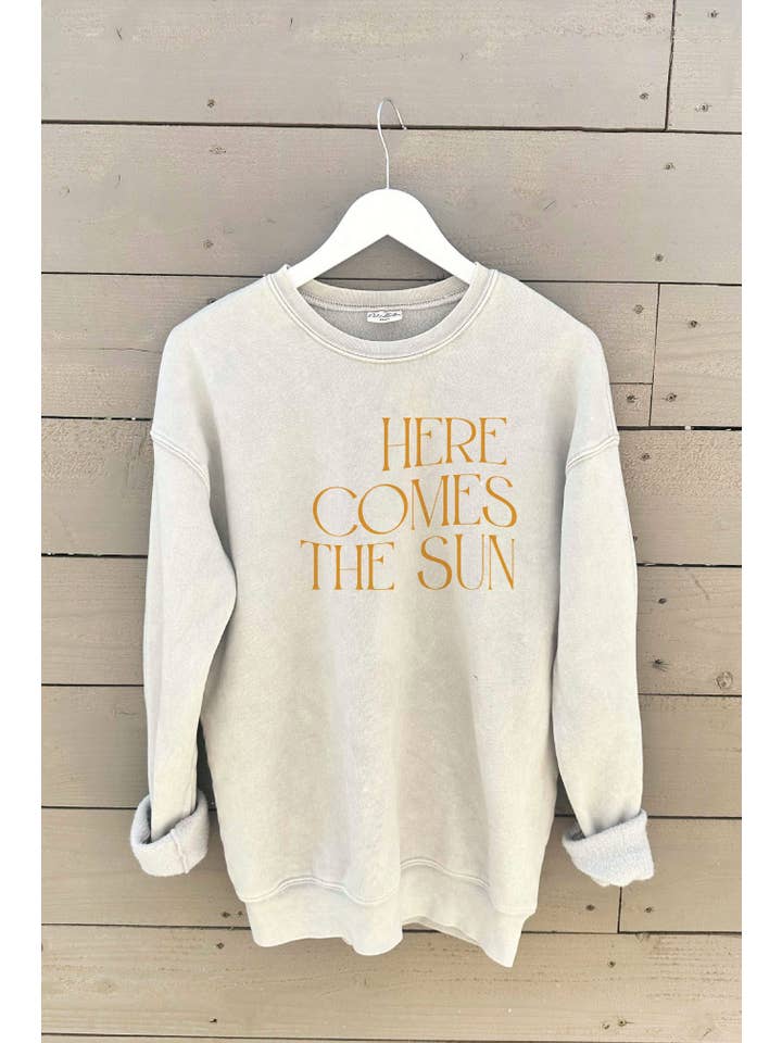 OAT COLLECTIVE - Wholesale Graphic Sweatshirt - Women's - HERE COMES THE SUN Mineral Graphic Sweatshirt2