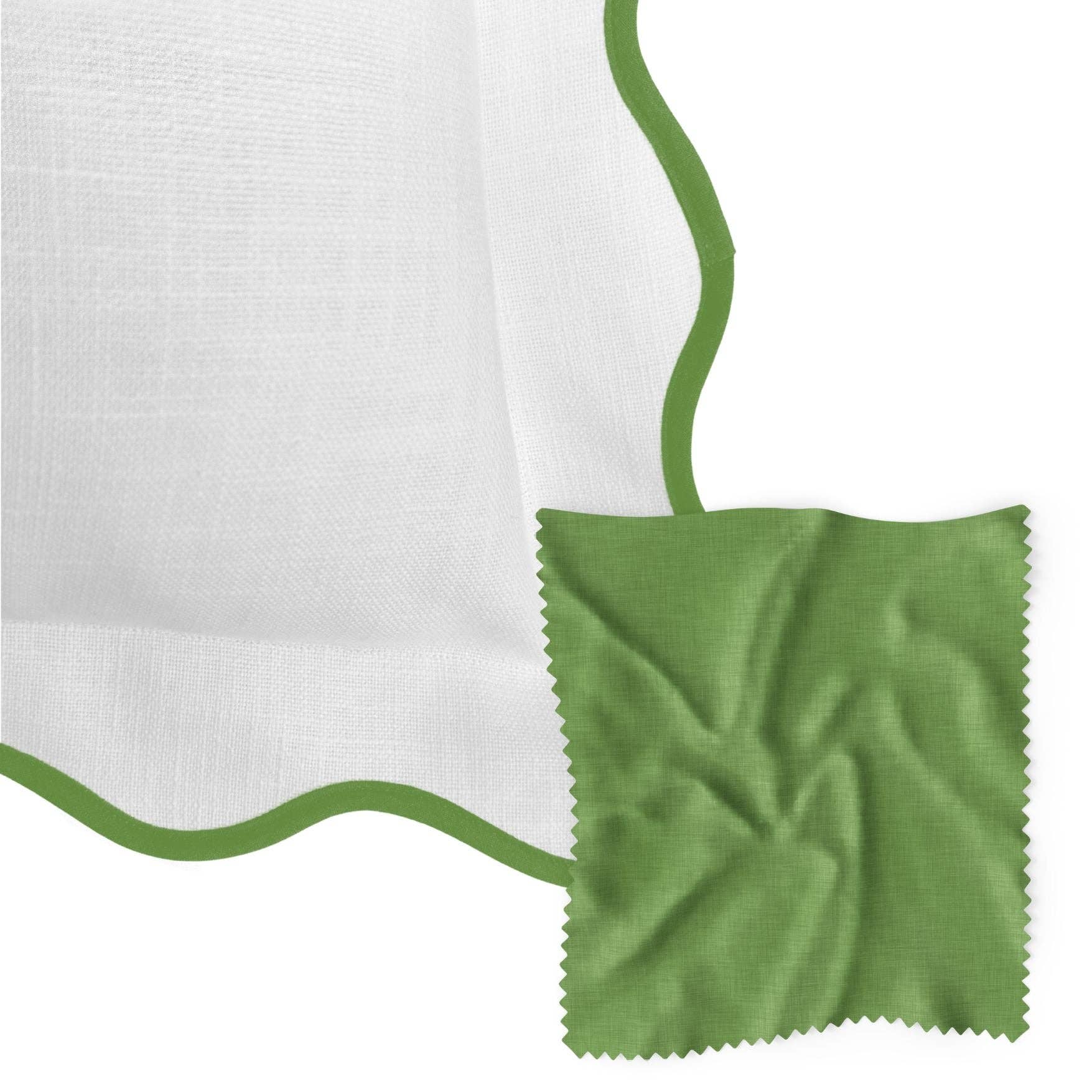 Laura Park Designs - Wholesale Bedding Pillowcase/Sham - Scalloped Sham, Green / White2