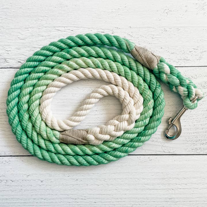 Emerald Dog Leash // Cotton Rope Lead for wholesale by Downtown Dog