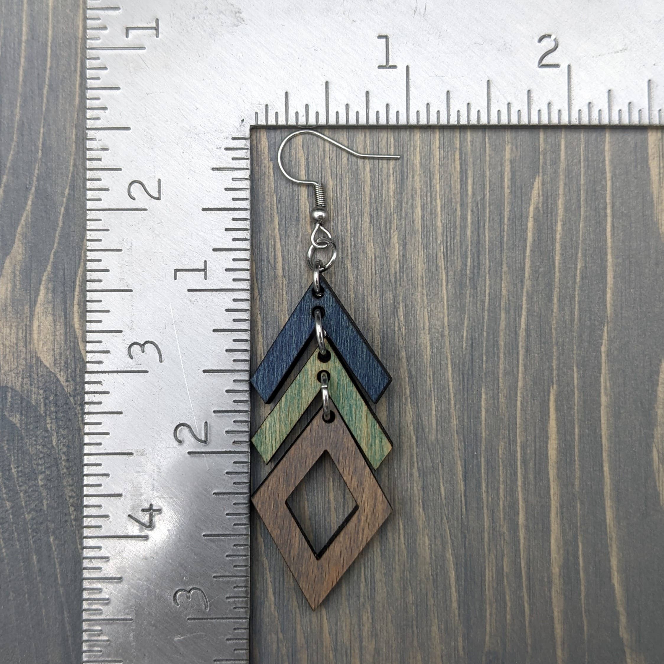 The Forest and Forge - Wholesale Dangle Earrings - Spectrum Diamond Wood Earrings4