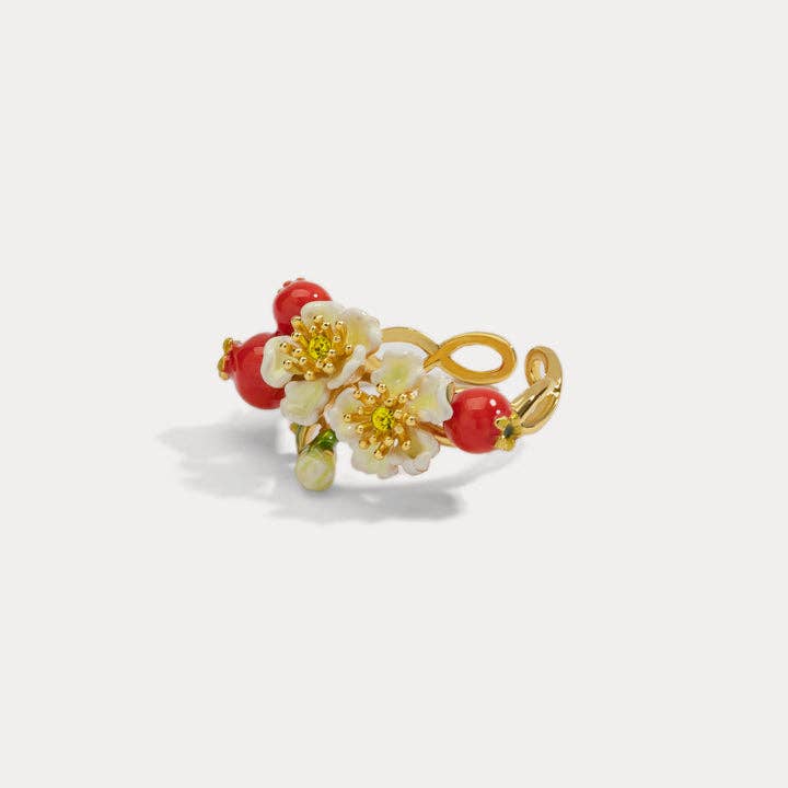 Verdivine – wholesale Cocktail/statement ring – Cranberry Flowers Ring