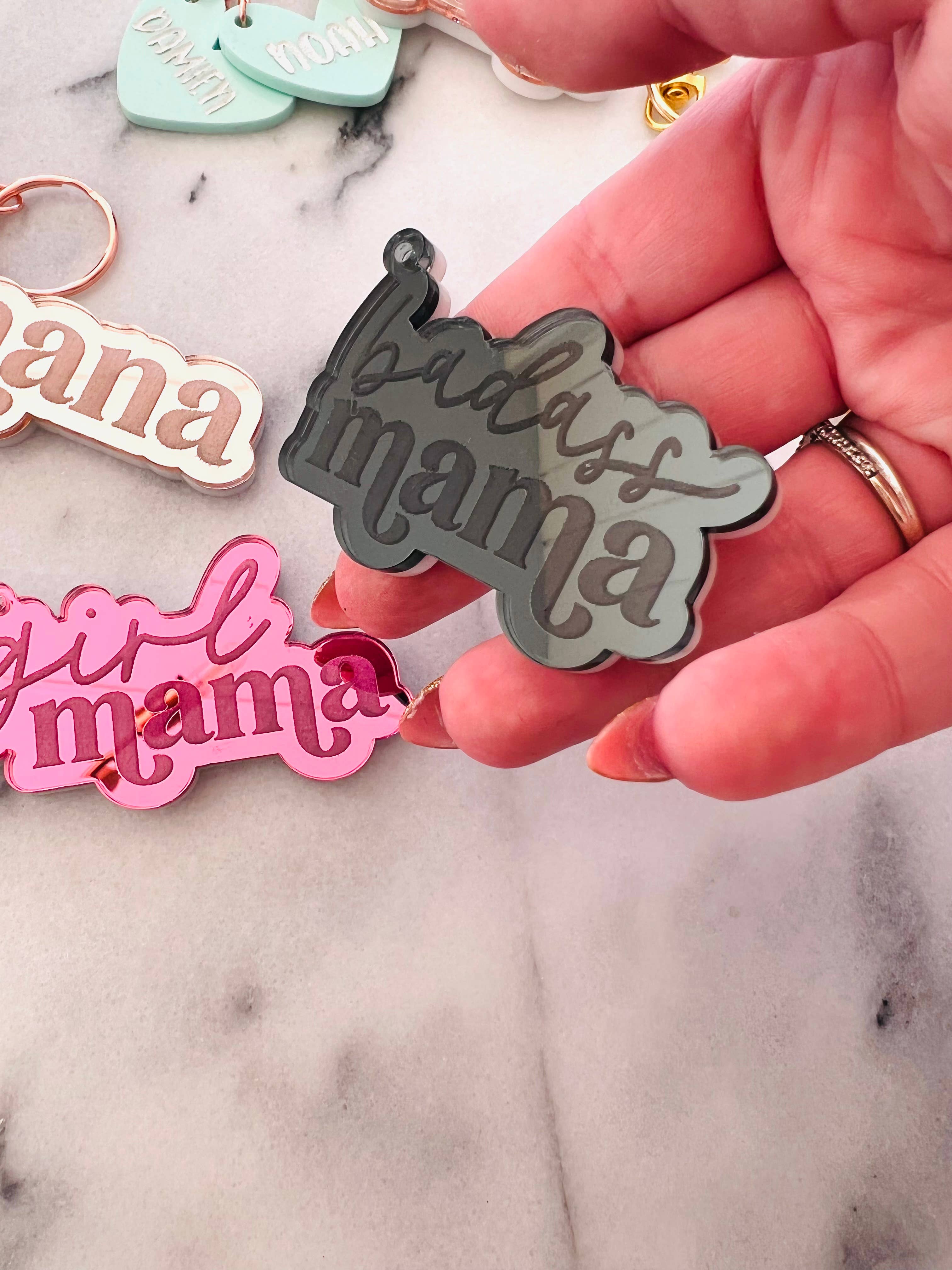 Luxe designs - Wholesale Sleutelhanger - Dames - Mama, Nana, Oma gegraveerde acryl sleutelhanger2