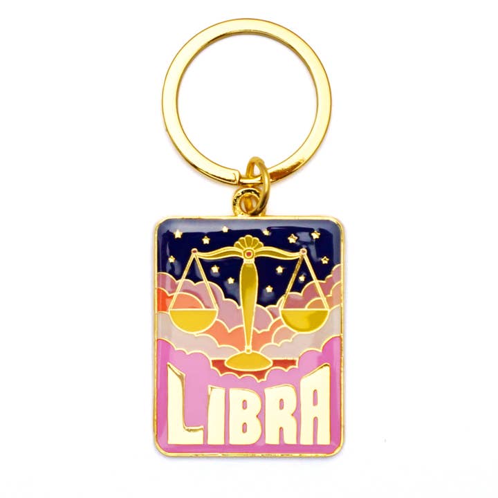 Libra Keychain for wholesale by Lucky Horse Press