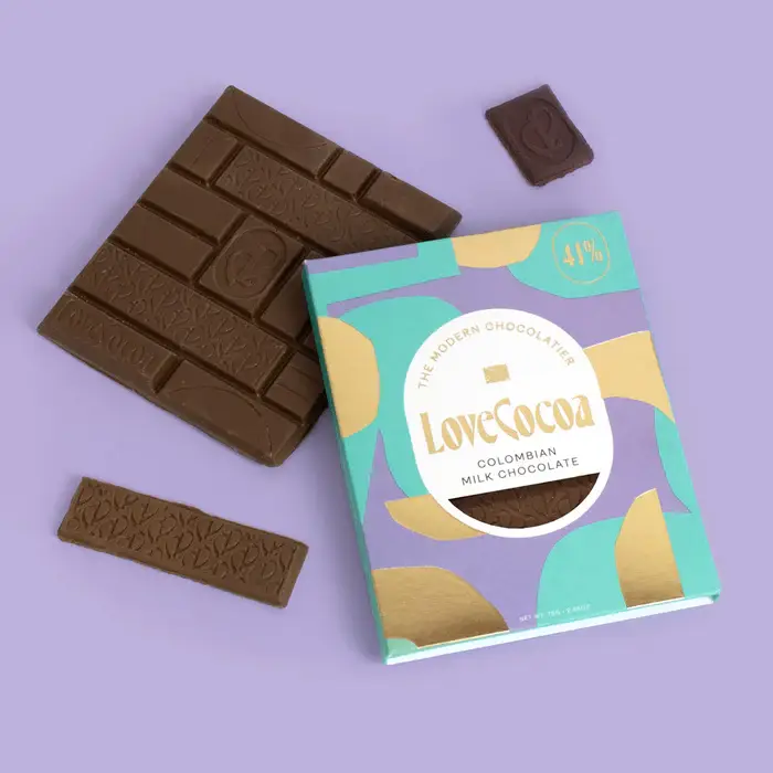 Love Cocoa & H!P [No duties when shipping to US!] – wholesale Chokladkaka – Colombianska enda ursprung 41% mjölk choklad Bar1